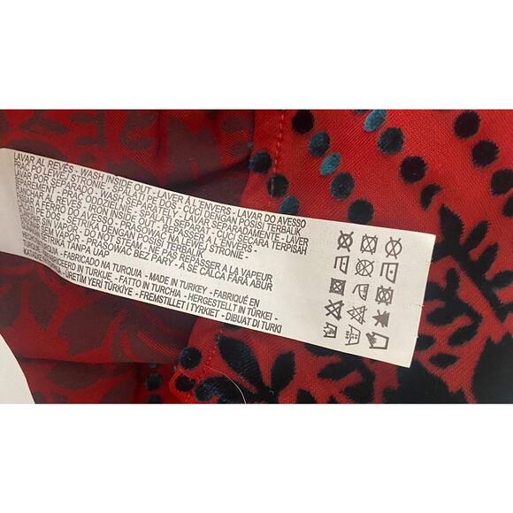 Zara Red Iridescent Teal Velvet Draped Long Sleeve Mini Dress Size M Womens NWT - Picture 9 of 10